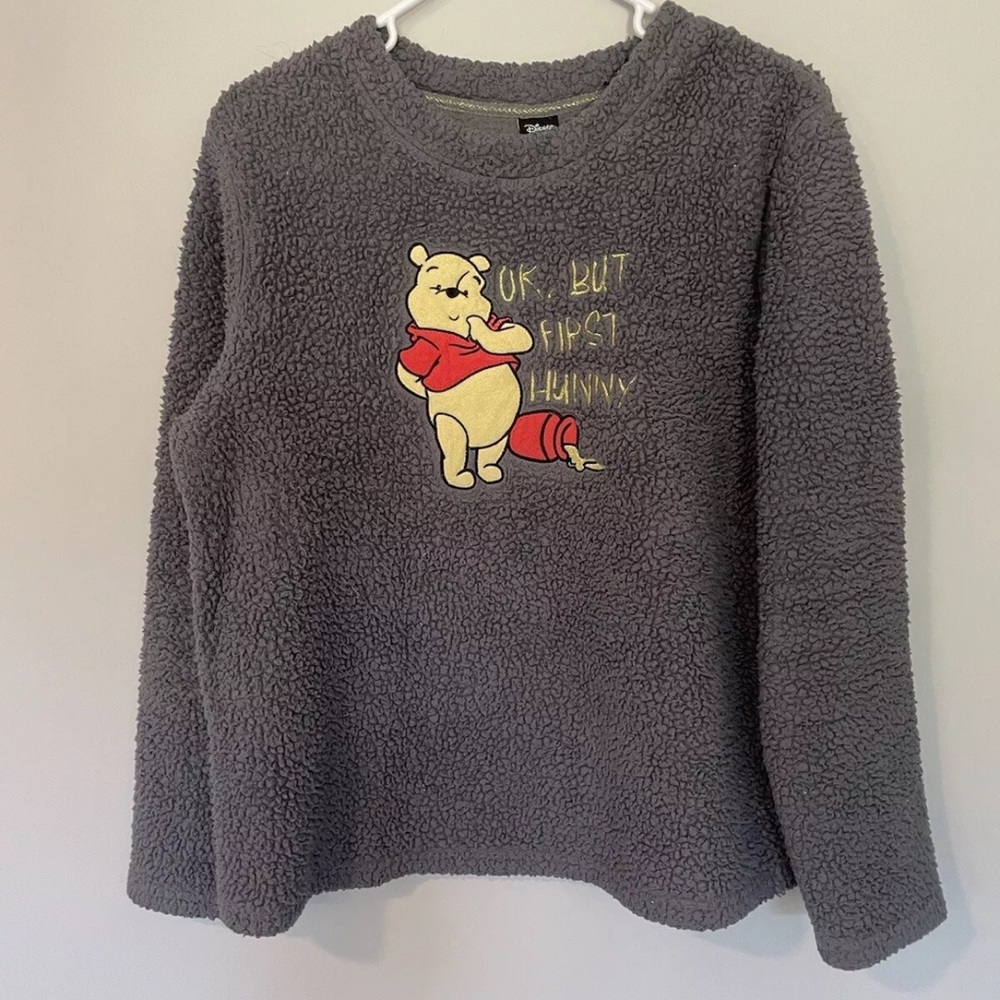 Disney Gray Winnie the Pooh Fleece Sweater